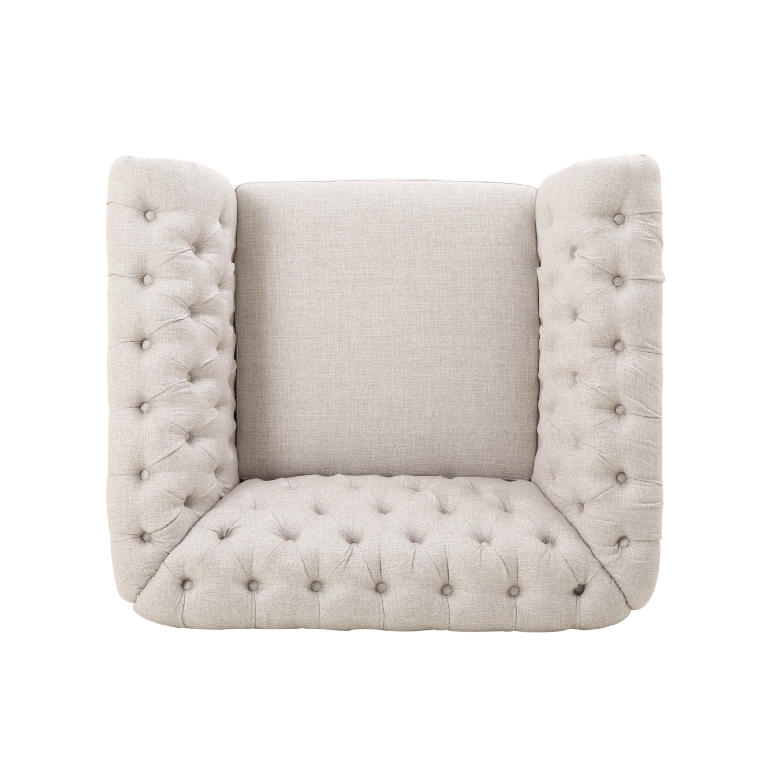 Noble House Millie Indoor Contemporary Tufted Fabric Club Chair, Beige