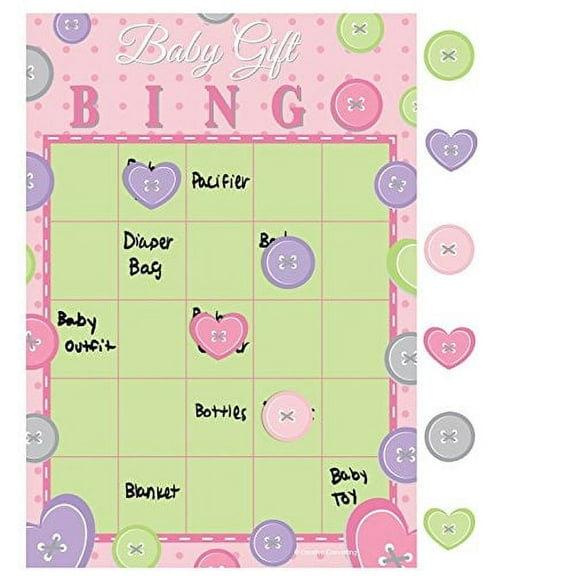 Baby Shower 'Cute as a Button' Girl Gift Bingo Party Game (1ct)