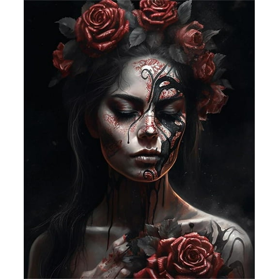 Paint by Numbers Kit for Adults -Skullgirls-Beginner Oil Paingting Kits Drawing DIY Acrylic Arts Craft Kit Gift for Home Decor 16x20 Inch-