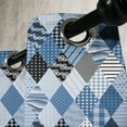 thumbnail image 3 of Ambesonne Blue Grommet Curtain, Diamond Shaped Patchworks, 50" x 108", Blue Black, 3 of 6