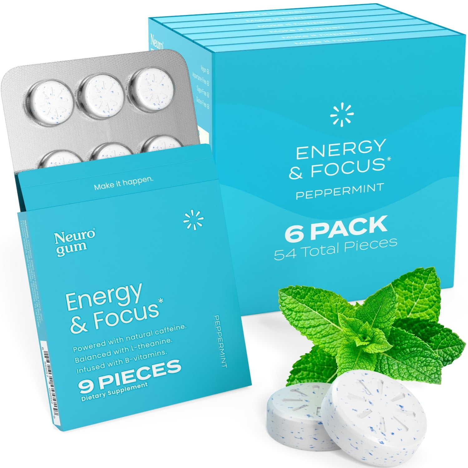 NeuroGum Caffeine Gum with L Theanine & Vitamin B Energy and Focus