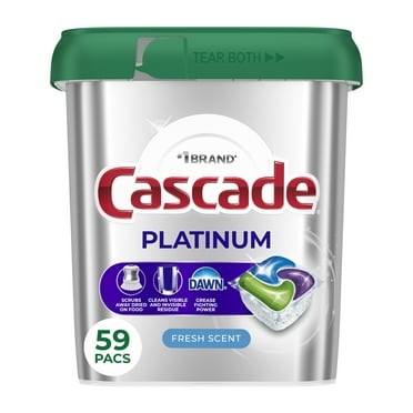 Cascade Platinum Dishwasher Pods, Dishwasher Detergent Soap Tabs, Fresh, 59 Count