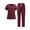 Wine, variant on Scrubs for Women Scrub Set V-Neck Top & Straight Leg Pants Stretch Nursing Uniform Scrub Suit with Mult Pockets