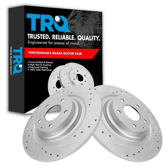 TRQ Rear Performance Brake Rotors Set Premium G-Coated Fits Select 2016-2020 Mazda CX-9