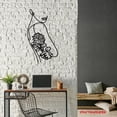 thumbnail image 4 of Craftnamesign Water Lily Flower Female Line Art Metal Wall Art LED Light, July Birthday Sign, 4 of 5