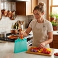 thumbnail image 3 of ITPCINC Reusable Silicone Food Storage Bags, 1 Gallon Leakproof Freezer & Microwave Safe Reusable Bags, BPA-Free Stand-Up Silicone Bags, Light Blue, 1-Pack, 3 of 7