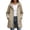 Khaki, variant on Staron Women's Hooded Rain Jacket Waterproof Windbreaker Lightweight Packable Outdoor Hiking Travel Casual Mid-Length Snap Button Zipper Coat Black L
