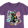 thumbnail image 3 of Star Wars - Boba Fett Stickers - Toddler And Youth Girls Fitted Short Sleeve Tee, 3 of 5
