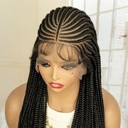 Full Lace Cornrow Braided Wig Synthetic Braid Wigs Lace Frontal Wig with Baby Hair 36 Inches Box Braided Wig for Women Knotless Braid Wigs