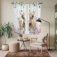 thumbnail image 6 of Spring Cow Floral Kitchen Curtains 63 Inch Length, Green Eucalyptus Leaves Botanical Tiers Curtains for Living Room Berdoom Bathroom, Light Filtering Drapes Window Treatment 2 Panels 42"Wx63"L, 6 of 8