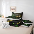 thumbnail image 6 of Castle Fairy Child Teens Adults Green Yellow Gamepads Twin Bedding Sets 7-Piece,Abstract Futuristic Cubes Video Game Bedding Comforter Set Microfiber,Neon Lights Gamer Breathable Sheet Sets, 6 of 8