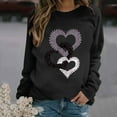 thumbnail image 3 of tklpehg Womens Long Sleeve Valentines Day Shirt Heart Print Crewneck Graphic Tees Lightweight Comfortable Blouse Long Sleeve Shirts Womens Tops Fashion Leisure Tops (Black_A,M), 3 of 4