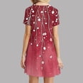 thumbnail image 6 of Rompers for Women Summer Dresses Women Casual Round Neck Womens Casual Printed Short Sleeve Round Neck Ladies Dress Red Xxl, 6 of 7