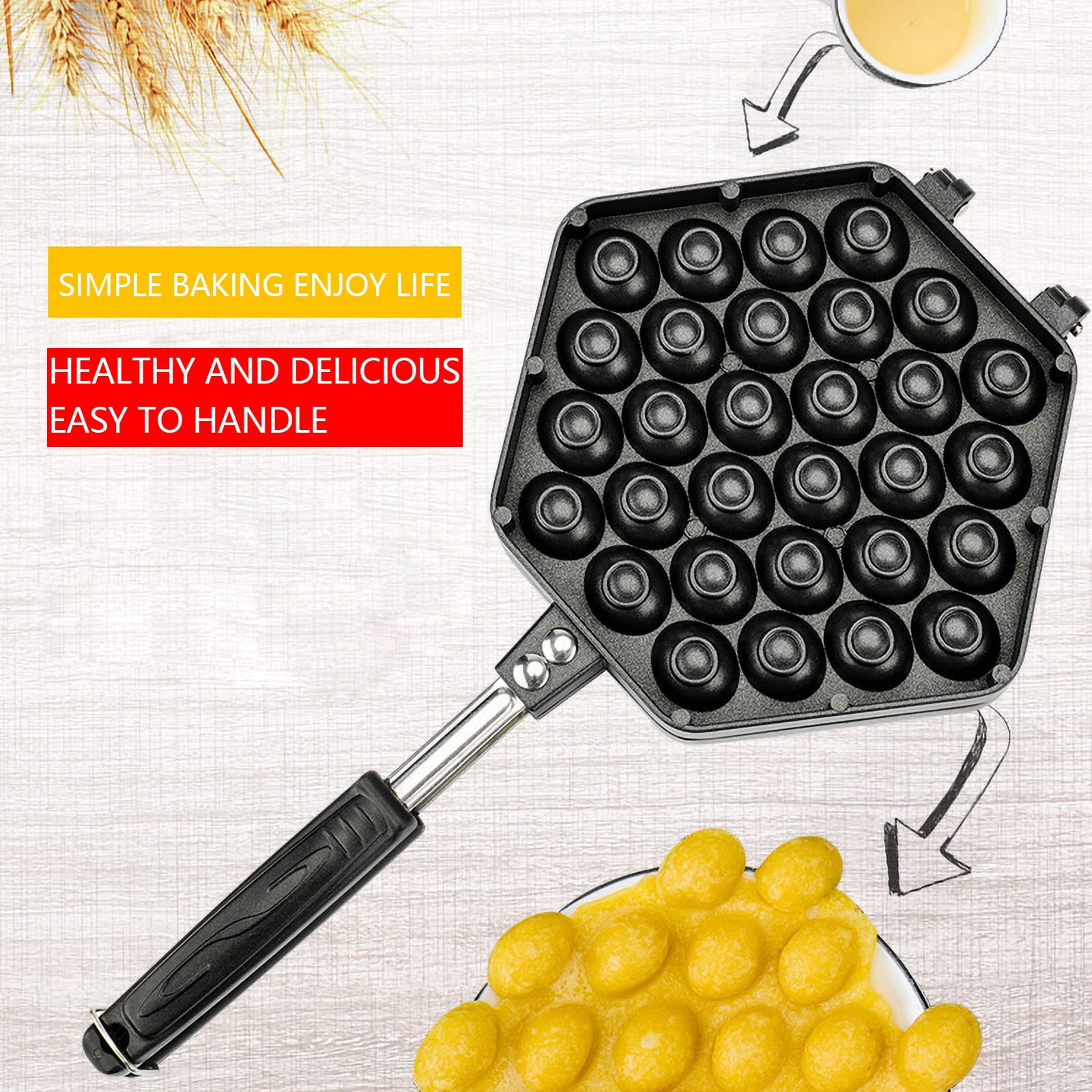 Clearance! Maker Pan Ffle Tongs Rispy C Eg G W Wa Style Make Affle Cake Mould