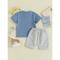 thumbnail image 4 of Toddler Baby Boy Summer Clothes Mama's Little Man Print Short Sleeve T-shirt Tops Shorts Set Infant Boy Cute Outfits, 4 of 8