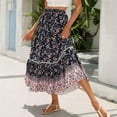 thumbnail image 5 of Women's Skirts Boho Maxi Skirt Fashion Loose Floral Printed Halter Skirt High Waist Beach Maxi Skirt, S-XL, 5 of 15