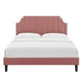 thumbnail image 6 of Modway Sienna Performance Velvet Twin Platform Bed in Dusty Rose, 6 of 10