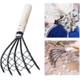 thumbnail image 5 of Clam Rake With Net 5 Prongs Wooden Handle Rake Shell Dig Tool Digging Seafood Accessories Weeding Agricultural Tool, 5 of 5