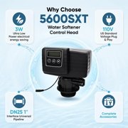 5600SXT Water Softener Control Head, 110V Water Softener System Filter Control Head, Electronic Water Softener Valve, Inlet/Outlet DN25, Complete Accessories