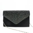 thumbnail image 2 of Willtoo Women Rhinestone Decor Envelope Clutch Bag Evening Party Handbag Purse Black, 2 of 3