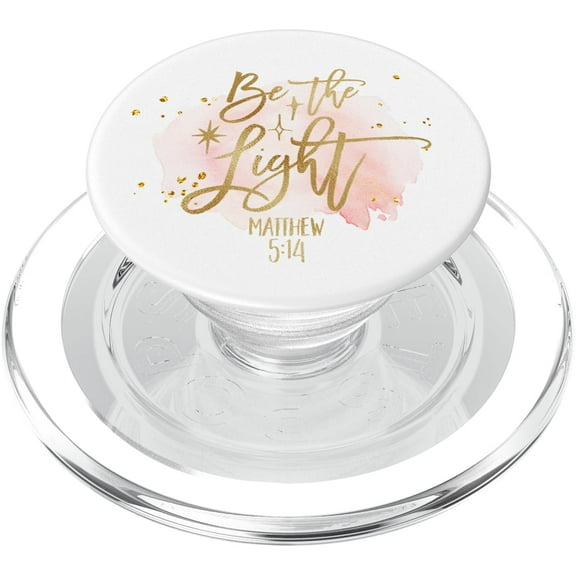 PopSockets PopGrip Be The Light Bible Verse, rosa rubor