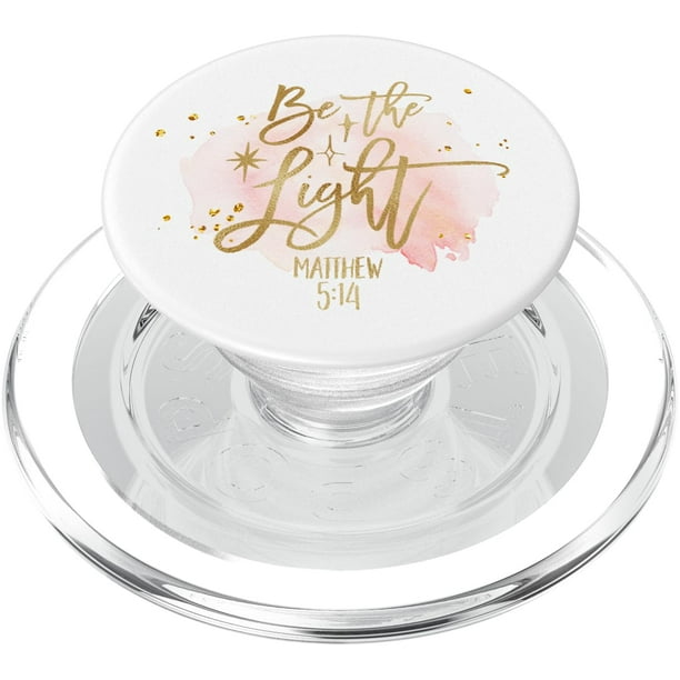 PopSockets PopGrip Be The Light Bible Verse, rosa rubor