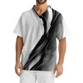 thumbnail image 5 of Domuza Mens Scrub Tops Plus Size V-Neck Short Sleeve Medical Workwear Gradient Striped Printed Stretch T-Shirt Comfort Soft Caregiver Tops with Pockets Black XXXXL, 5 of 5