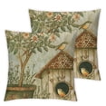 thumbnail image 2 of Acheng Vintage Flower with Birds Nest Decorative Throw Pillow Covers&nbsp;Set of 2 Farmhouse Pillow Cases Cushion Covers Toss Throw Pillowcase for Living Room/Couch/Bed (Bird Floral Nest) White, 2 of 6