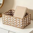 thumbnail image 4 of Natural Paper Storage Basket 6x6x4 Inches, Desk Coffee Table Organizer Tray for Snacks Cosmetics Small Items, Rustic Home Decor, 4 of 6