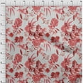 thumbnail image 3 of oneOone Cotton Silk Dark Peach Fabric Leaves & Rose Watercolor Diy Clothing Quilting Fabric Print Fabric By Yard 42 Inch Wide, 3 of 4