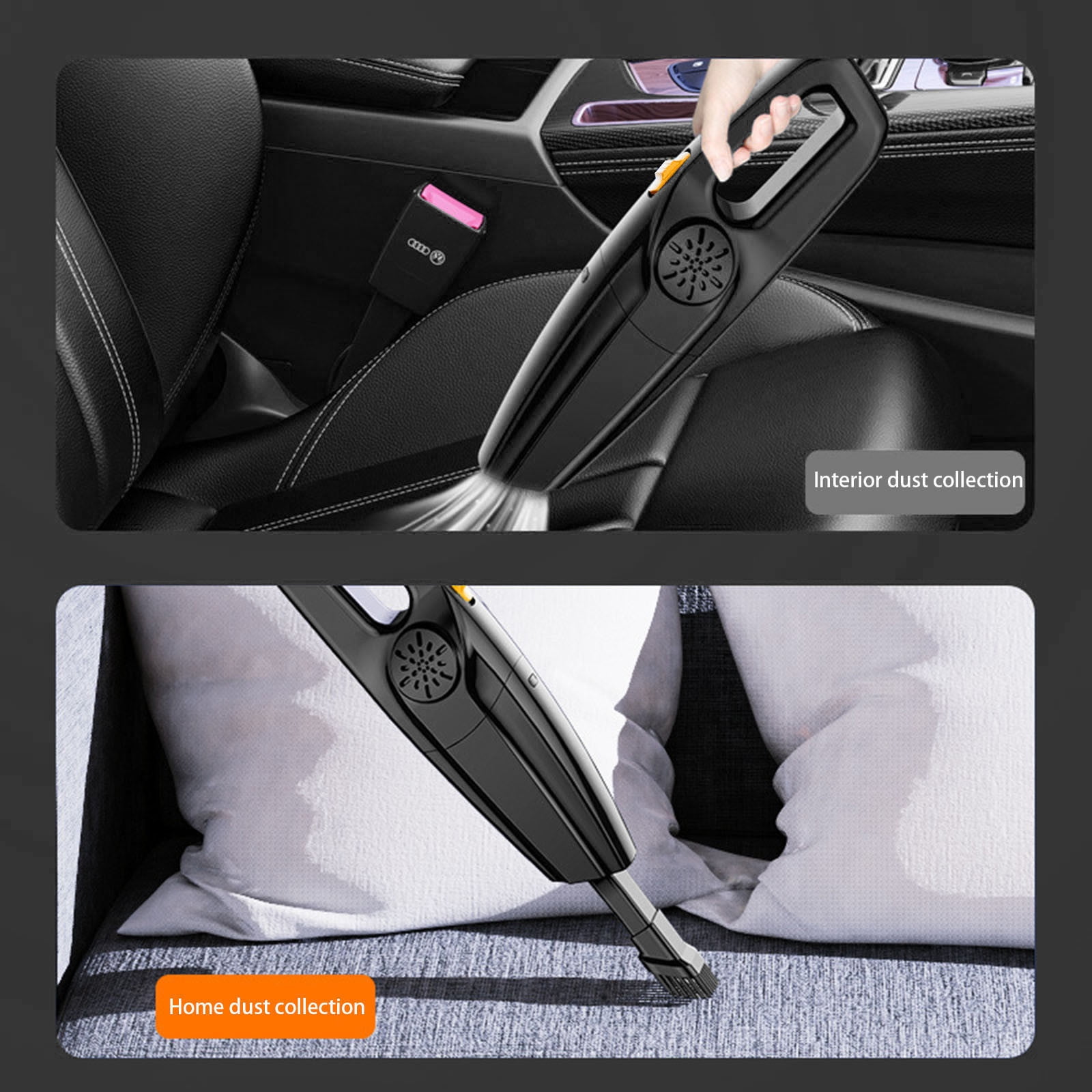 Car Vacuum Cleaner, Gaqring Portable Wireless Handheld High-Power Car Vacuum, 12V Plug and Play Dry Wet Vacuum with 5 Detachable Accessories for Pet Hair Food Residue