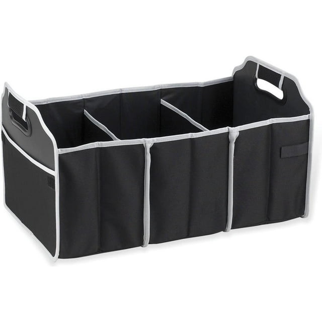 Organisateur de Coffre avec Multiples Poches, Organisateur de Rangement de Coffre Pliable Robuste avec Bande Réfléchissante Organisateur de Coffre Seulement