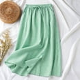 thumbnail image 3 of BUIGTTKLOP Womens Midi Skirt Drawstring Elastic Waist Drawstring Skirts Striped Side Split Summer Casual Flowy Skirts, 3 of 6