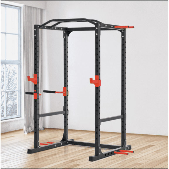 Beyamis Power Tower Exercise Equipment Adjustable Dip Station - Pull Up Bar/Squat Rack/Power Cage in One, Home Gym Upper Body Strength Gear