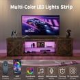 thumbnail image 3 of HOMRELEXA Farmhouse TV Stand for TVs Up to 65", Home Entertainment Center with LED Light, Open Storage Cabinet & Adjustable Shelves, Brown, 3 of 9