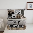 thumbnail image 5 of Manfei Geometric Plaid Twin Comforter Sets,Vintage Deer Bedding Set,Brown,Light Gray Reversible,2 Pieces,1 Comforter and 1 Pillowcase, 5 of 7