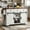 Distressed Retro White---(Two Package), variant on AUU 53.7" Farmhouse Rolling Kitchen Island with Power Outlet, 2 Sliding Barn Doors, Drop Leaf and Spice Rack – on Wheels for Home, Kitchen or Dining Room