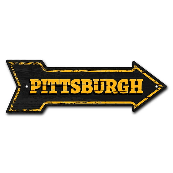 SignMission P-ARROW12-999669 12 x 36 in. Wide Pitsburgh Arrow Sign