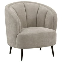 Coaster Ellorie Fabric Upholstered Channel Back Curved Chair Beige