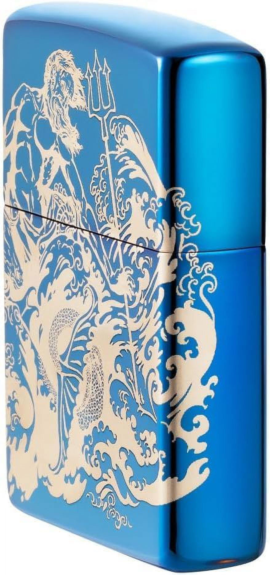 Zippo Lighter - Personalized Message Engraved Backside on Viking Design Windproof Lighter (Atlantis Greek Mythology 48787)