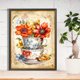 thumbnail image 2 of Pintura de diamante 5D DIY Taladro redondo completo Flores y tazas Decoración para el hogar JShteea El nuevo, 2 of 9