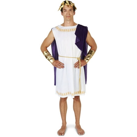 White Short Toga Men's Men's Adult Halloween Costume