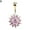 Gold & Pink, variant on Women Rhinestone Flower Belly Button Navel Ring Bar Body Piercing Charm