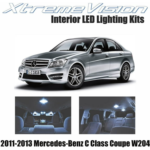 Xtremevision Interior LED for Mercedes-Benz C Class Coupe W204 2011-2013 9 Pieces Cool White Interior LED Kit   Installation Tool