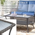 thumbnail image 5 of PARKWELL 7-Piece Outdoor High Back Patio Conversation Set,Wicker 6-Seat Furniture with Loveseat Sofa, Swivel Gliders,Coffee Table and Ottomans,Gray Wicker Gray Cushions, 5 of 8