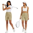 thumbnail image 2 of Women's 7" Quick Dry Hiking Cargo Shorts Water-resistant Lightweight Golf Athlectic Casual Shorts with 5 Pockets Khaki 2XL, 2 of 9