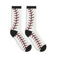 thumbnail image 4 of Men's White Baseball Novelty Athletic Socks Women's Digital Printing Funky Patterned Crew Socks, 4 of 7