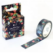 Black Floral Washi Tape