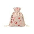 thumbnail image 1 of Big Sale ! Nomeni Home Textile Storage,Storage Case,Christmas Drawstring Pocket Snowflake Cotton Linen Gift Bag Linen Candy Storage Bag, 1 of 2