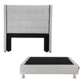 thumbnail image 1 of Box Base Cama Matrimonial + Cabecera Titan Plata Dicasa  Niza, 1 of 8